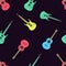 Fully illustration seamless pattern guitars