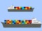 Fully ladened container ships