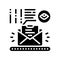 fully managed email marketing glyph icon vector illustration