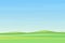Fully minimalistic simple empty Meadow green fields landscape, great design for any purposes. Cartoon vector