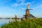 Fully operational historic Dutch Windmills along the Zaan River