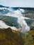 Fumarole in active crater of Mutnovsky volcano, Kamchatka, Russia