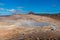 Fumaroles and mud pools at Hverir, Iceland