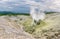 Fumarolic field at the Mendeleev volcano at Kunashir island, Russia