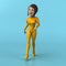 Fun 3D cartoon yellow girl