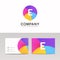 Fun abstract colorful logo E letter flat kinds icon sign vector