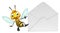 fun Bee cartoon character with mail