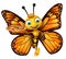 fun Butterfly cartoon character with pizza