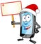 Fun christmas mobile cartoon with signboard