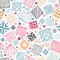 Fun and colorful abstract seamless pattern with hand drawn squares - detailed and creative. Great for textiles, wrapping,