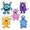 Fun Colorful Monsters Set of Five