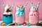 Fun colorful summer milkshakes