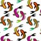 Fun colourful fishes in seamless pattern for baby