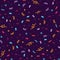 Fun confetti purple seamless repeat pattern.
