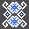 Fun cross stitch element. Isolated ukrainian blue pattern