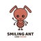 Fun cute smiling smart ant. Vector