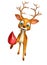 Fun Deer cartoon character with blood