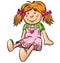 Fun Doll cartoon, vector illustration