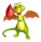 Fun Dragon cartoon character with blood drop