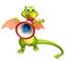 Fun Dragon cartoon character with loudspeaker