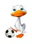 Fun Duck cartoon character with football