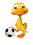 Fun Duck cartoon character with football