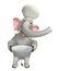 Fun Elephant cartoon character with dinner plate and chef hat