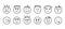 Fun Emoji Icon Set, Emoticon Doodle Faces Emotions
