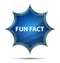 Fun Fact magical glassy sunburst blue button