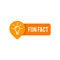 Fun Fact vector template post with idea bulb light icon sticker for social media background, quick tips blank template fyi modern