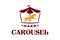 Fun fair carnival carousel merry-go-round carousel vector carousel horses isolated icon design carousel logo