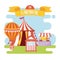 Fun fair carnival food booth tent air balloon tickets recreation entertainment