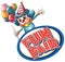 Fun fair sign template with clown and balloons