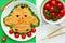 Fun food idea for kids - cute yellow chicken rice noodles