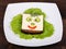 Fun food for kids - face on bread, close up