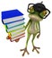 Fun french frog - 3D Illustration