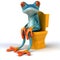 Fun frog - 3D Illustration