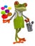 Fun frog gardener - 3D Illustration