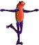 Fun funny skinny frog dancing with his feet