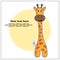 Fun giraffe, greeting card, vector