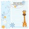 Fun giraffe, greeting card, vector