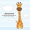 Fun giraffe, greeting card, vector