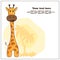 Fun giraffe, greeting card, vector