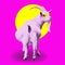 Fun Goat with yellow glasses bright poster collage