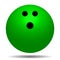 Fun green bowling ball with shadow