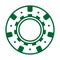 Fun green casino poker chip