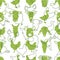 Fun Green Domestic Farm Animal Pattern Design