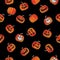 Fun Halloween Pumpkins Seamless Repeating Pattern Vector Illustration