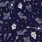 Fun hand drawn Dia de los Muertos `Day of the Dead` seamless pattern, great for textiles, banners, wallpapers, wrapping - vector d