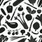 Fun hand drawn vegetables seamless pattern. Black and white graphic. Vegetables background. Linocut style. Healthy food. Vector